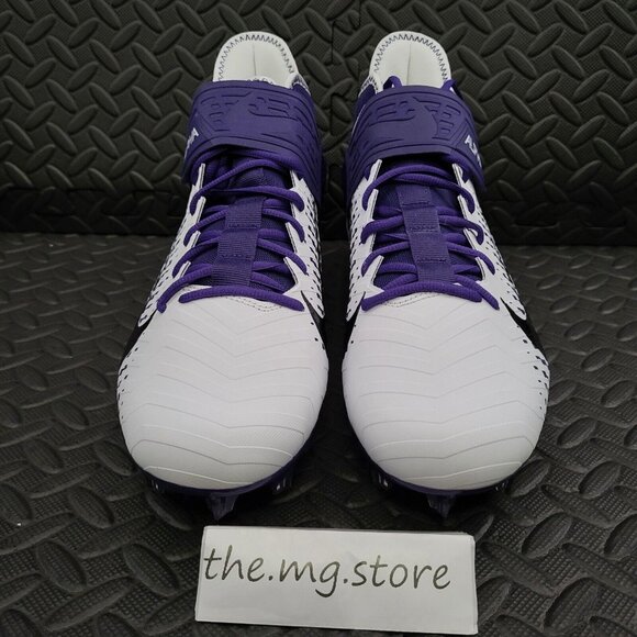 Nike Alpha Menace Pro 2 Mid Football Cleats White Purple BV3945-104 Men's 12 - Picture 4 of 7